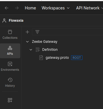 postman definition imported